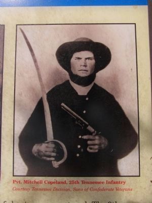 Pvt. Mitchell Copeland, 25th Tennessee Infantry image. Click for full size.