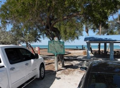 WIde view of the “Bean's Point”/Early Legend Marker. Click for full size. WIde view of the “Bean's Point”/Early Legend Marker image. Click for full size.