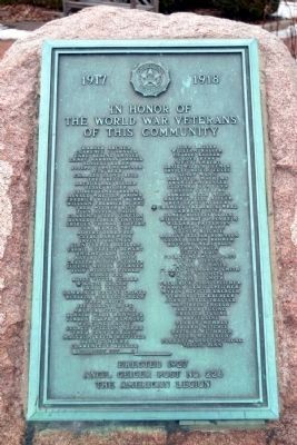 Milford World War I Veterans Marker. Click for full size. Milford World War I Veterans Marker image. Click for full size.