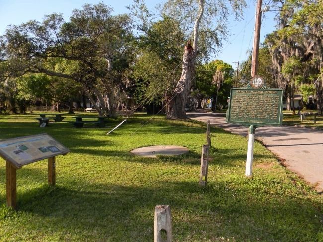 Wide view of the Manatee Mineral Spring Marker. Click for full size. Wide view of the Manatee Mineral Spring Marker image. Click for full size.