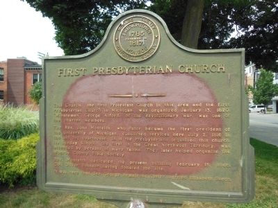 Former First Presbyterian Church Marker image. Click for full size.