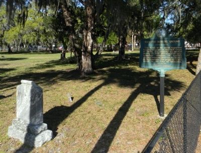 Wide view of the Manatee Burying Ground Marker. Click for full size. Wide view of the Manatee Burying Ground Marker image. Click for full size.