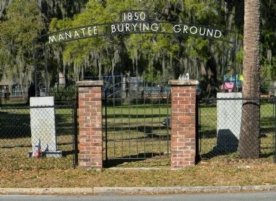 The Manatee Burying Ground entrance gate image. Click for full size.