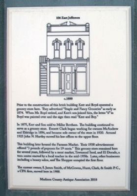 106 East Jefferson Marker. Click for full size. 106 East Jefferson Marker image. Click for full size.