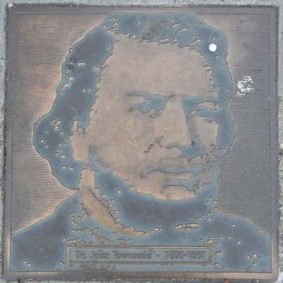 Townsend Street Marker, center left plaque image. Click for full size.