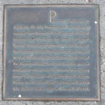 Townsend Street Marker, center right plaque image. Click for full size.