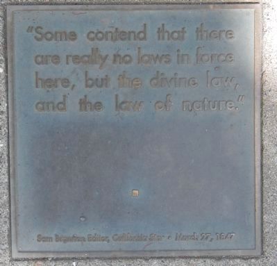 Brannan Street Marker, bottom center left plaque. Click for full size. Brannan Street Marker, bottom center left plaque image. Click for full size.