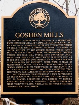 Goshen Mills Marker image. Click for full size.
