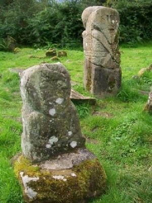 Caldragh Graveyard Celtic Stone Figures image. Click for full size.