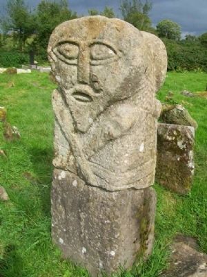 Caldragh Graveyard Janus Stone Figure B image. Click for full size.