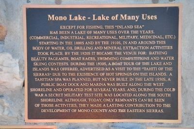 Mono Lake - Lake of Many Uses image. Click for full size.