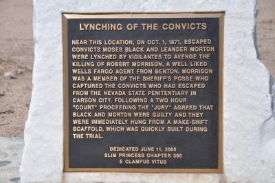 Lynching of the Convicts Marker image. Click for full size.