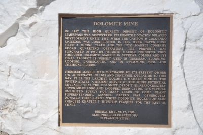 Dolomite Mine Marker image. Click for full size.