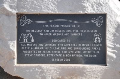 Lone Pine Film Museum Marker. Click for full size. Lone Pine Film Museum Marker image. Click for full size.