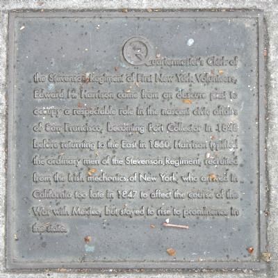 Harrison Street Marker, center right plaque image. Click for full size.
