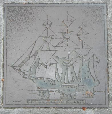Harrison Street Marker, bottom left plaque. Click for full size. Harrison Street Marker, bottom left plaque image. Click for full size.