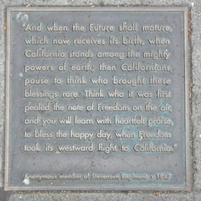 Harrison Street Marker, bottom left plaque. Click for full size. Harrison Street Marker, bottom left plaque image. Click for full size.