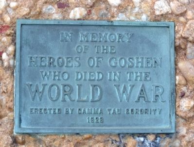 Goshen World War I Memorial Marker image. Click for full size.