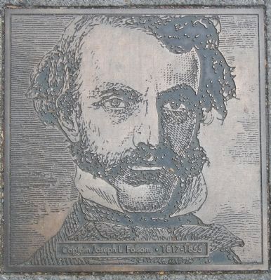 Folsom Street Marker, center left plaque image. Click for full size.