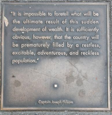 Folsom Street Marker, bottom left plaque image. Click for full size.