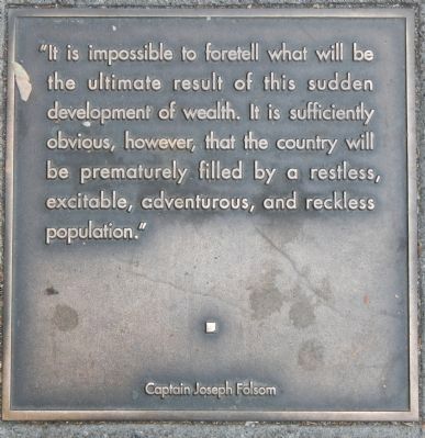 Folsom Street Marker, bottom left plaque. Click for full size. Folsom Street Marker, bottom left plaque image. Click for full size.