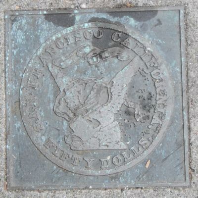 Folsom Street Marker, bottom right plaque image. Click for full size.