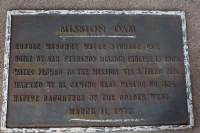 Mission Dam Marker. Click for full size. Mission Dam Marker image. Click for full size.