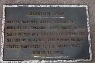 Mission Dam Marker image. Click for full size.