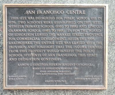 San Francisco Centre Marker image. Click for full size.