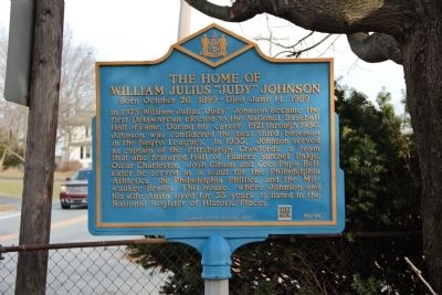 The Home of William Julius "Judy" Johnson Marker image. Click for full size.