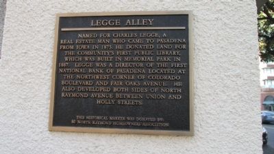 Legge Alley Marker image. Click for full size.