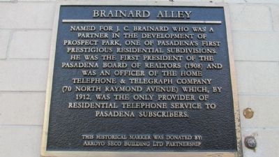 Brainard Alley Marker. Click for full size. Brainard Alley Marker image. Click for full size.