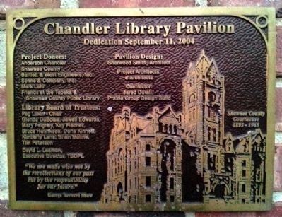 Chandler Library Pavilion Marker image. Click for full size.