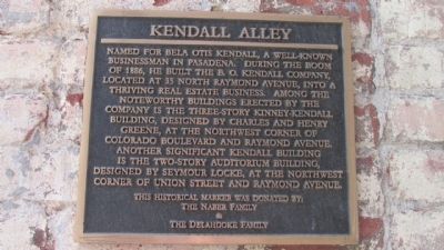 Kendall Alley Marker image. Click for full size.