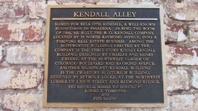 Kendall Alley Marker image. Click for full size.