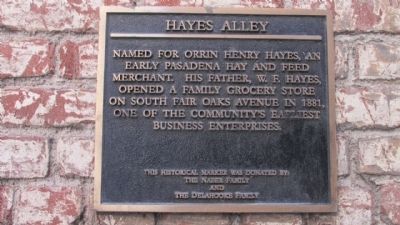 Hayes Alley Marker image. Click for full size.