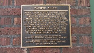 Pacific Alley Marker. Click for full size. Pacific Alley Marker image. Click for full size.