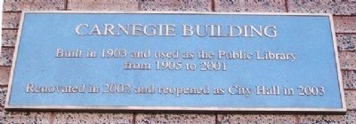 Carnegie Building Marker image. Click for full size.