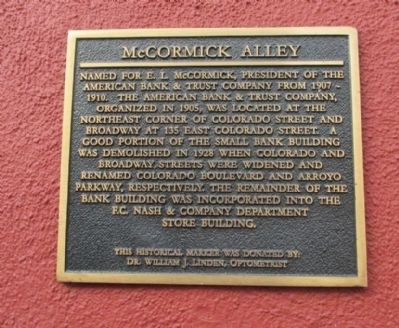 McCormick Alley Marker image. Click for full size.