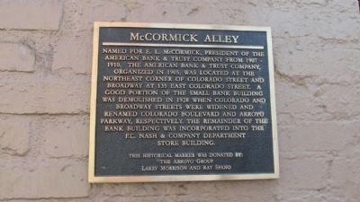 McCormick Alley Marker image. Click for full size.