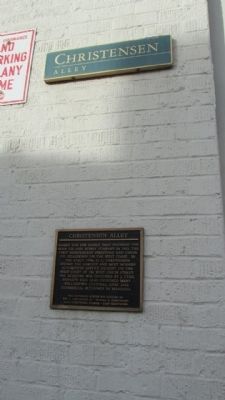 Christensen Alley Marker. Click for full size. Christensen Alley Marker image. Click for full size.