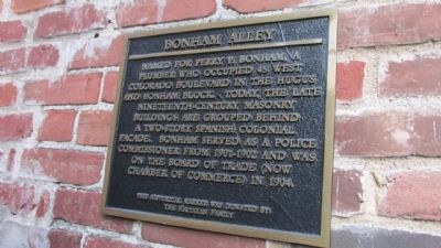 Bonham Alley Marker. Click for full size. Bonham Alley Marker image. Click for full size.