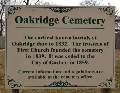 Oakridge Cemetery Marker image. Click for full size.
