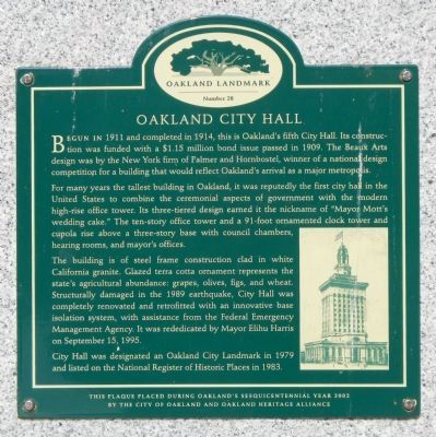 Oakland City Hall Marker image. Click for full size.
