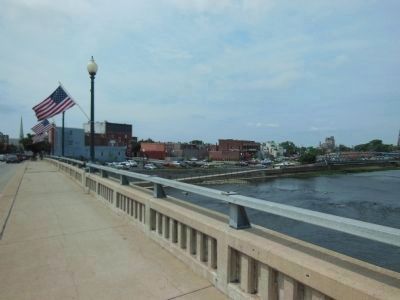 Monroe Street Bridge (<i>south from marker across bridge</i>). Click for full size. Monroe Street Bridge (<i>south from marker across bridge</i>) image. Click for full size.