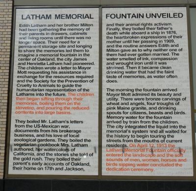 Latham Memorial Fountain Unveiled Marker image. Click for full size.