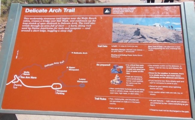 Delicate Arch Trail Map image. Click for full size.
