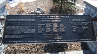 Tuscarora Heroes Monument Marker image. Click for full size.