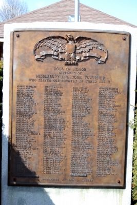 Middlebury World War II Roll of Honor. Click for full size. Middlebury World War II Roll of Honor image. Click for full size.
