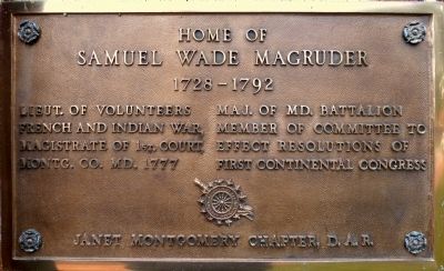 Home of Samuel Wade Magruder,<br> 1728-1792 Marker image. Click for full size.